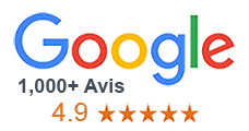 Avis Google : plus de 1 000 avis, note de 4,9 sur 5